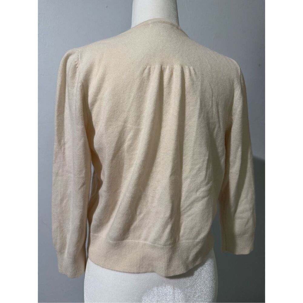 Boden 100% Cashmere cream button front sweater 12 - Picture 2 of 6